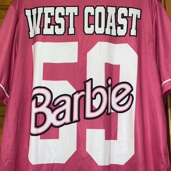 Barbie Baseball Jersey West Coast Pink White Boston Red Sox Shirt L - Picture 8 of 8